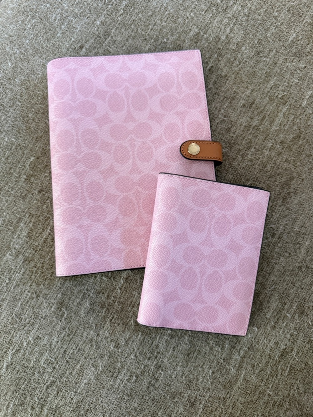 Coach Powder Pink Passport & Notebook Set